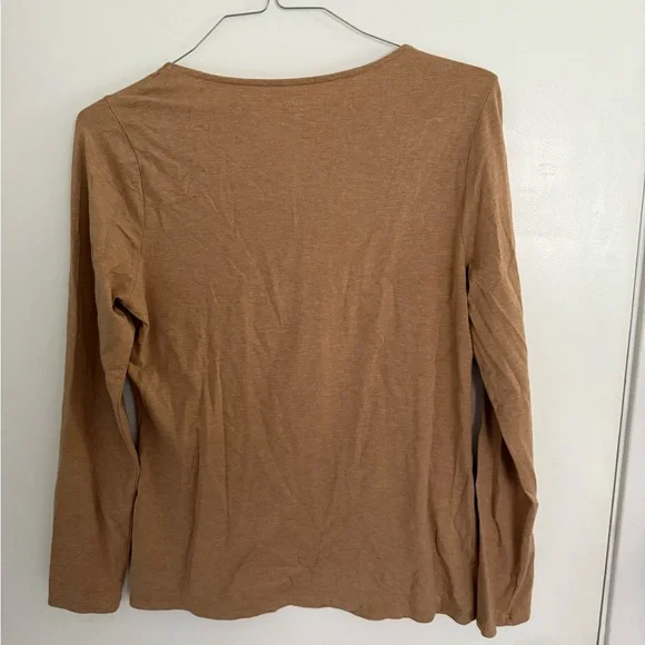 Women's Tan Long Sleeve Top with Christmas Tree - Picture 3 of 3